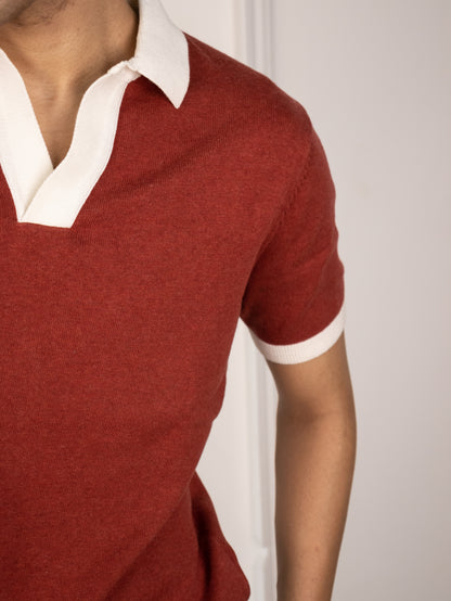 Buttonless Club Polo (Brick)