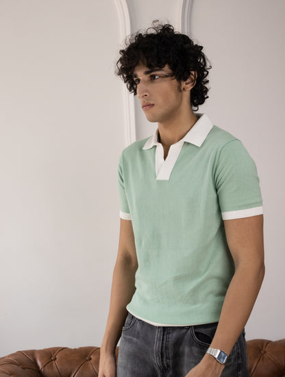 Buttonless Club Polo (Sea-Foam)