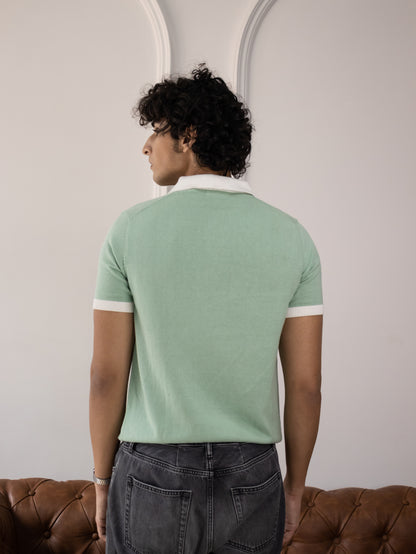 Buttonless Club Polo (Sea-Foam)