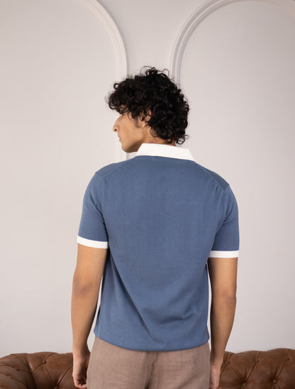 Buttonless Club Polo (Azure)