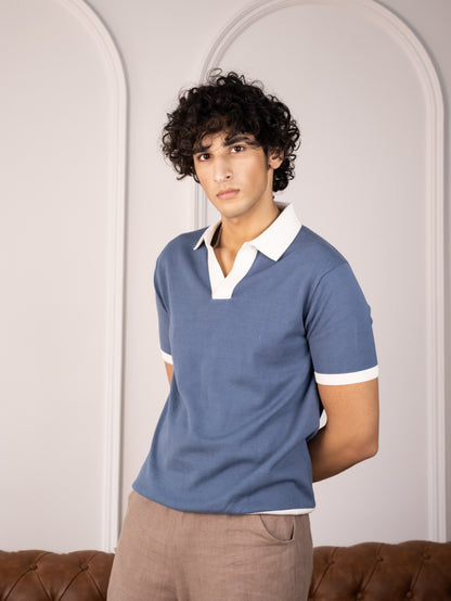Buttonless Club Polo (Azure)
